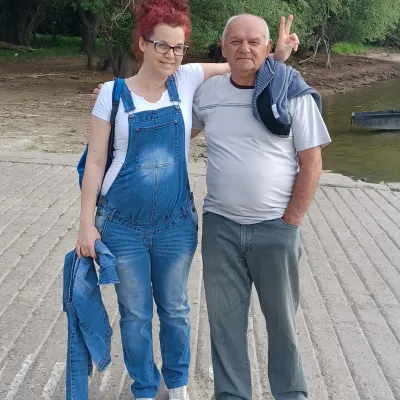 Évi lányommal.